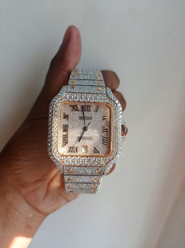 Fully Automatic VVS1 Moissanite Diamond Watch, Fully Iced Out Watch For ...